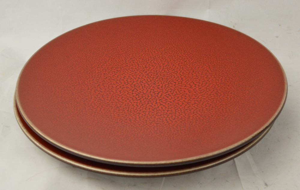 Set of 2 Jars France Tourron Cherry Red Dinner Plates 10” Stoneware